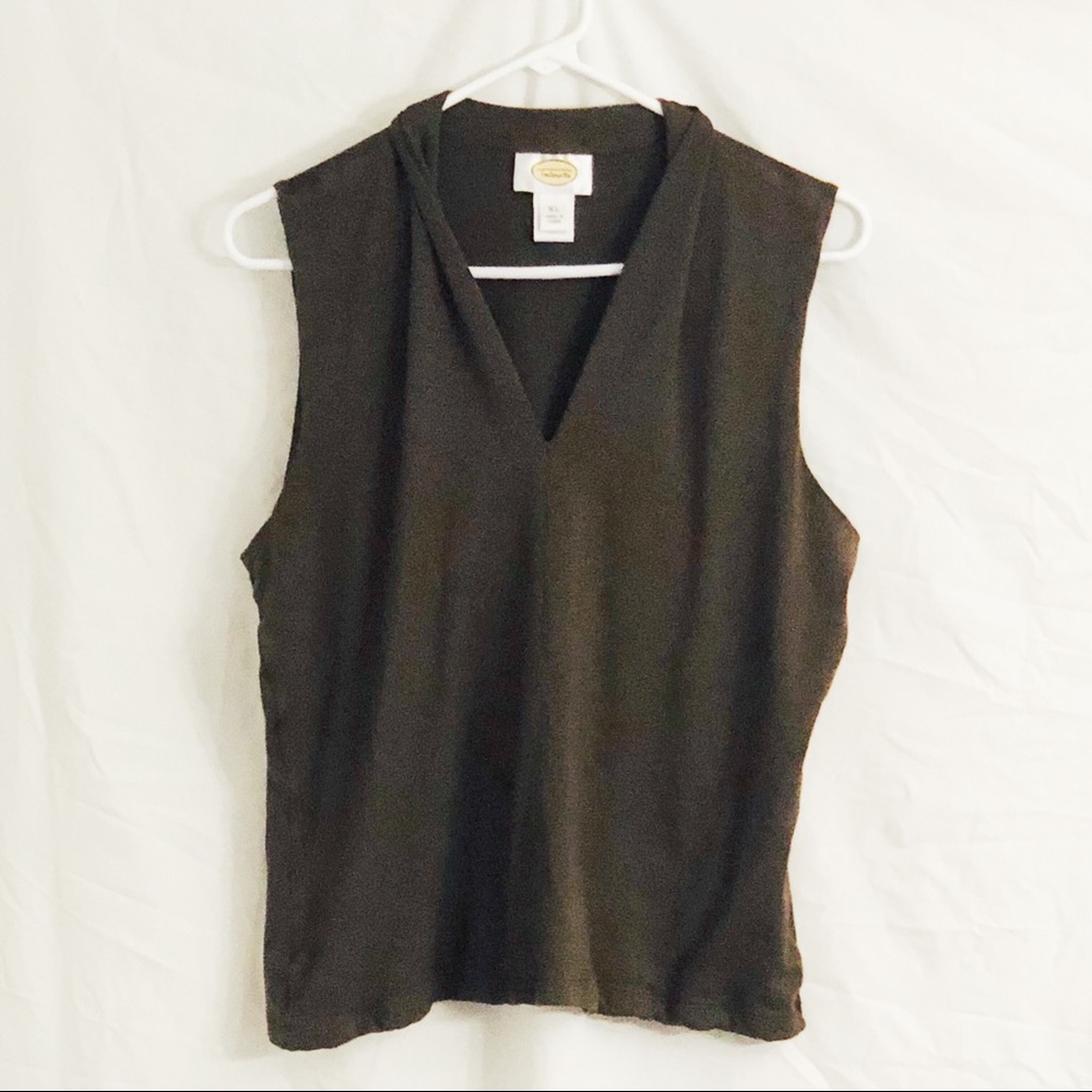 Talbots Brown Collared Blouse Size X-LARGE